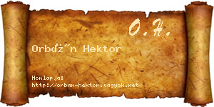 Orbán Hektor névjegykártya